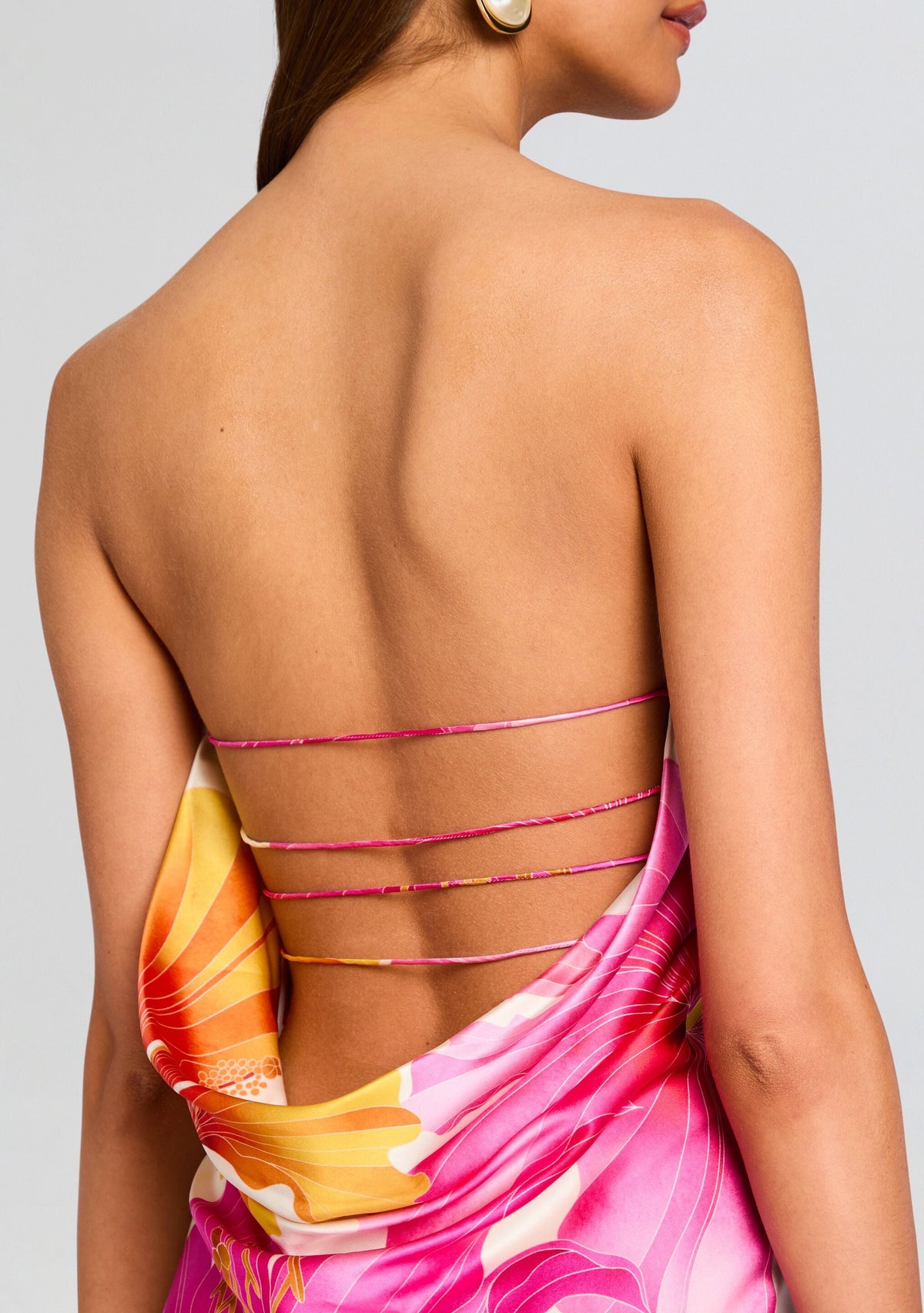 Keaton Silk Dress by retrofête in Bianco Primavera, product image 4