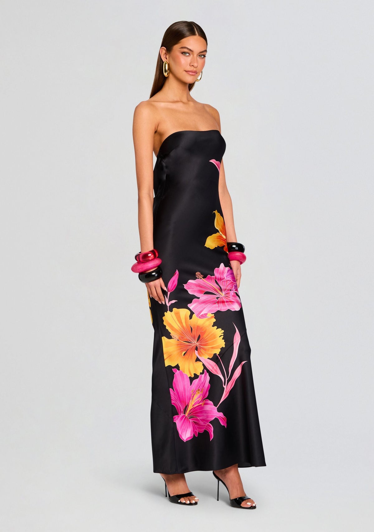 Keaton Silk Dress by retrofête in Nera Primavera, product image 4