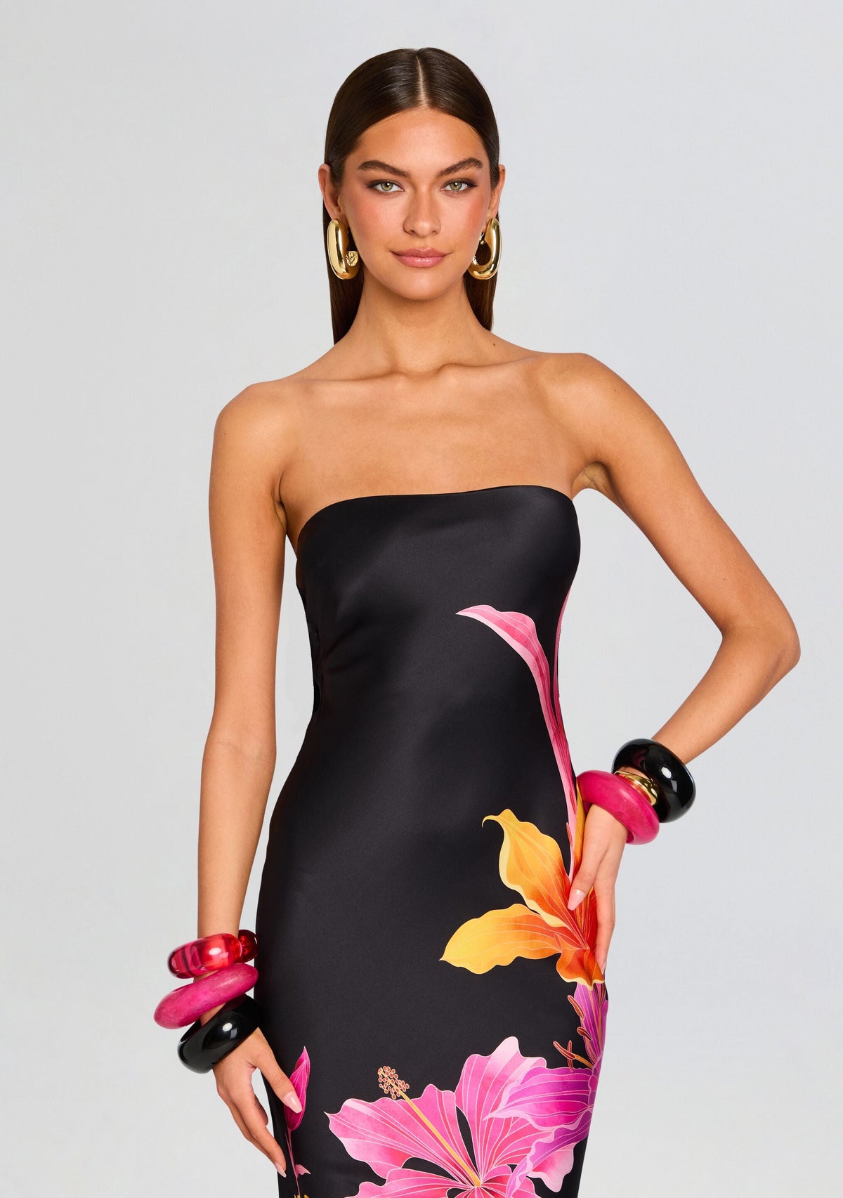 Keaton Silk Dress by retrofête in Nera Primavera, product image 5