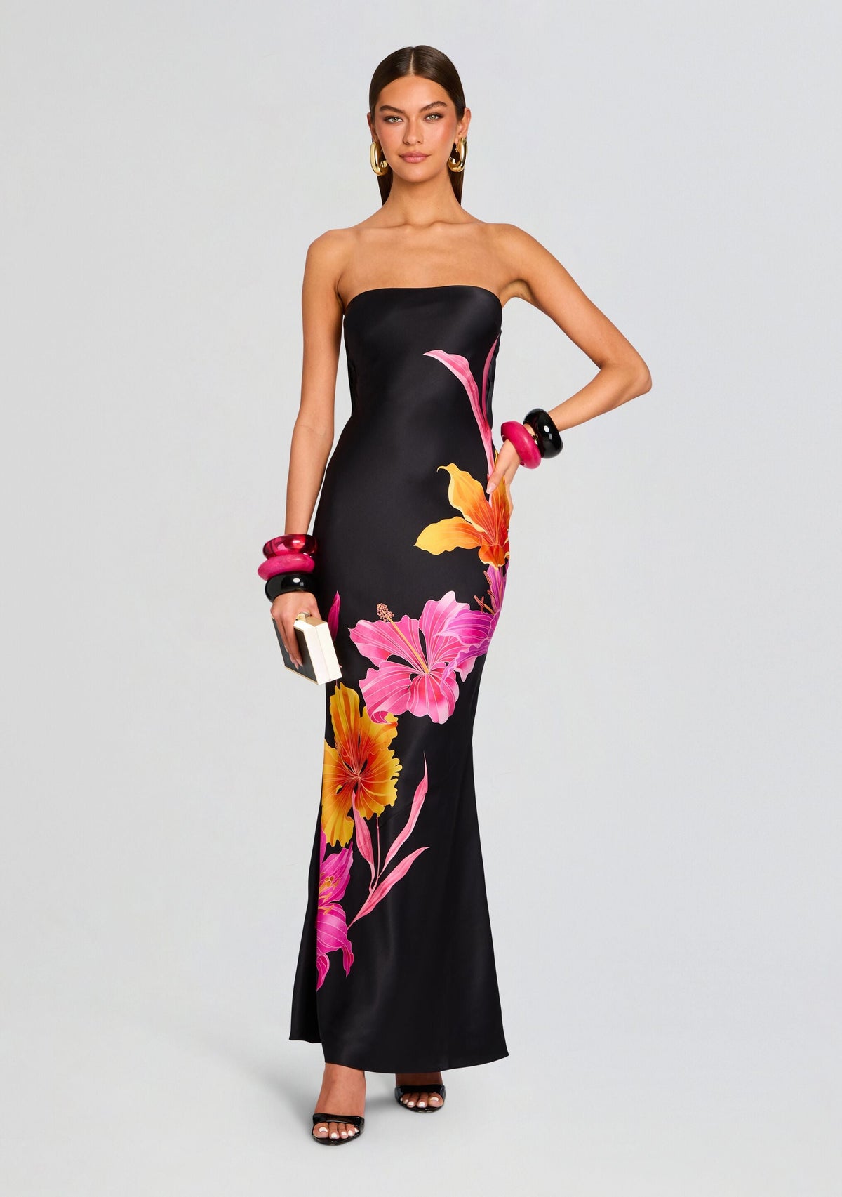 Keaton Silk Dress by retrofête in Nera Primavera, product image 2