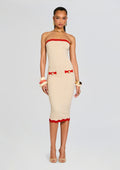 Kins Rib Knit Dress by retrofête in Mtlc Bone/Geranium, product image 1