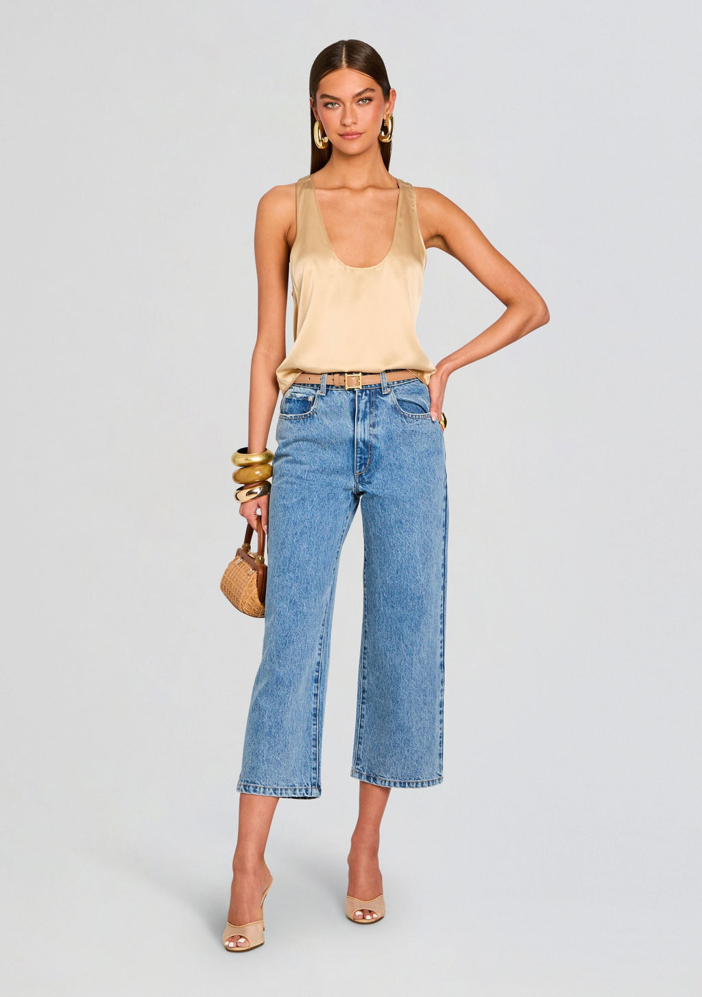 Kirt Wide Leg Cropped Jeans by SEROYA in Lakeside, product image 5