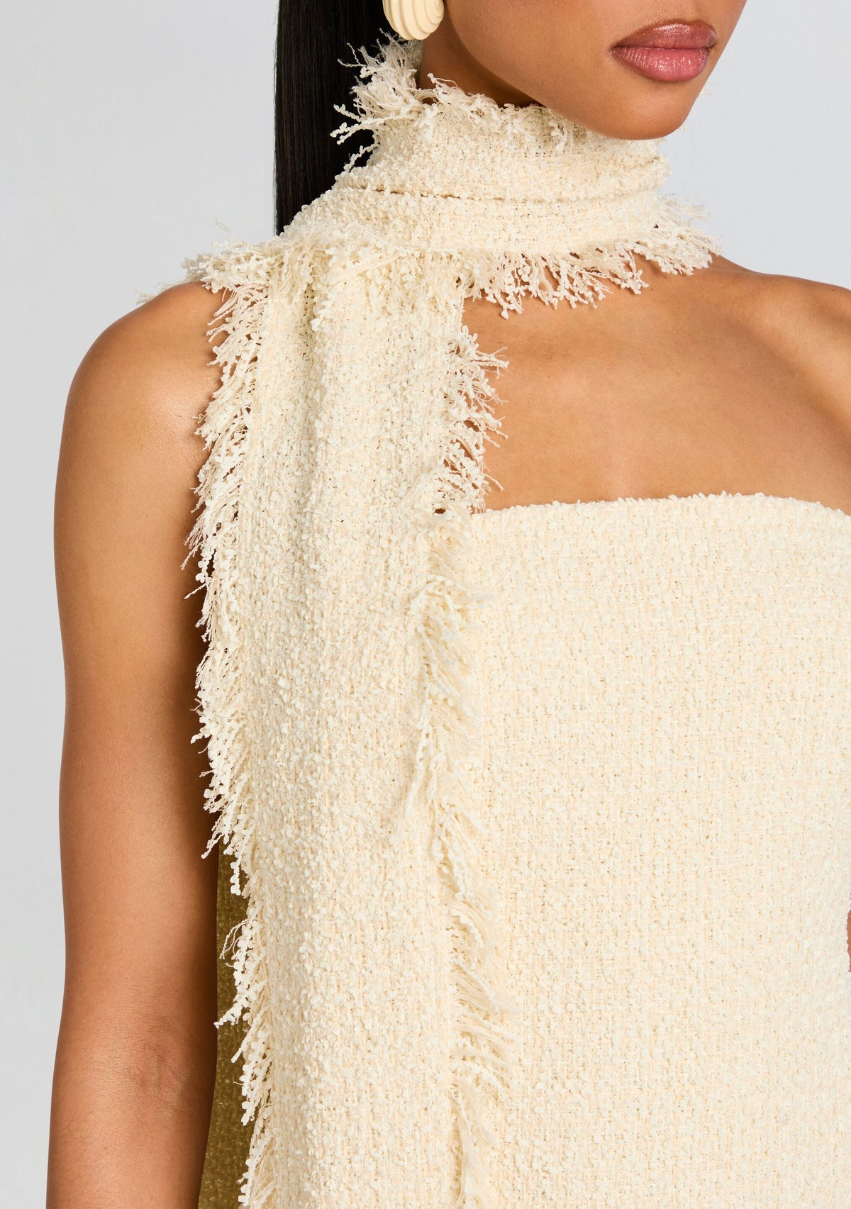 Lott Boucle Midi Dress by SEROYA in Eggshell, product image 2