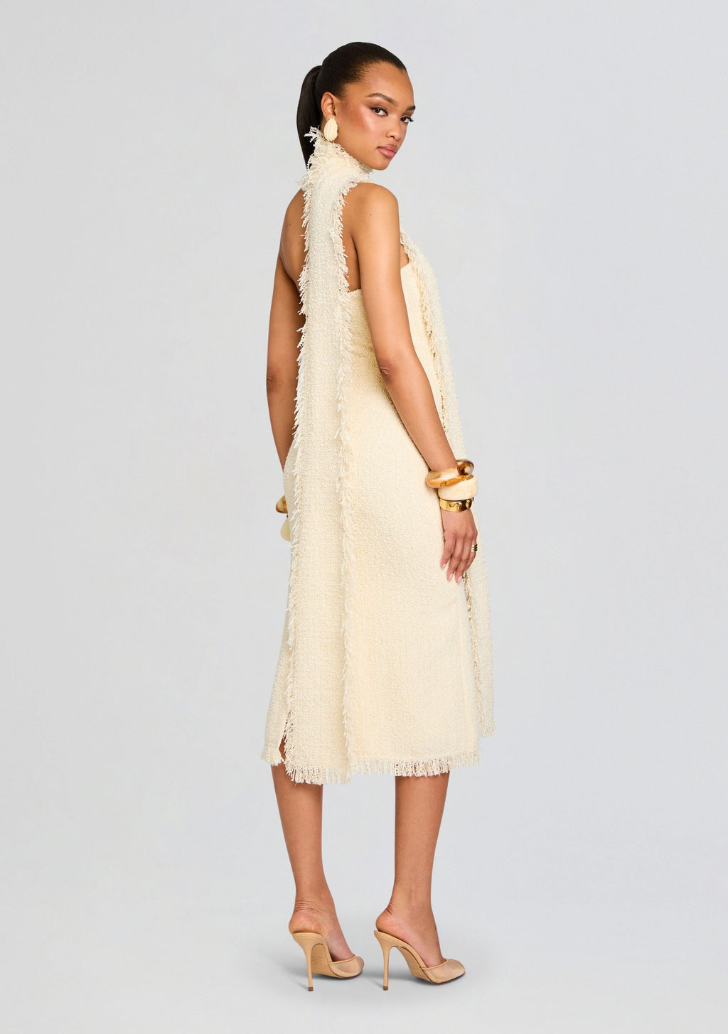 Lott Boucle Midi Dress by SEROYA in Eggshell, product image 4