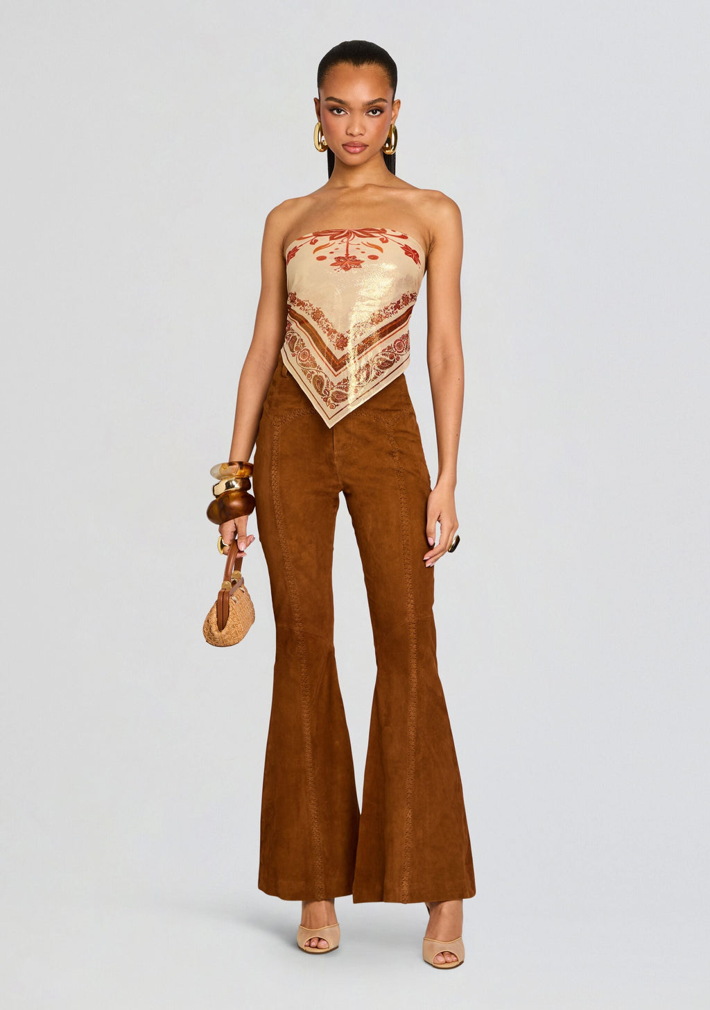 Manuela Suede Pant by retrofête in Cognac, product image 6