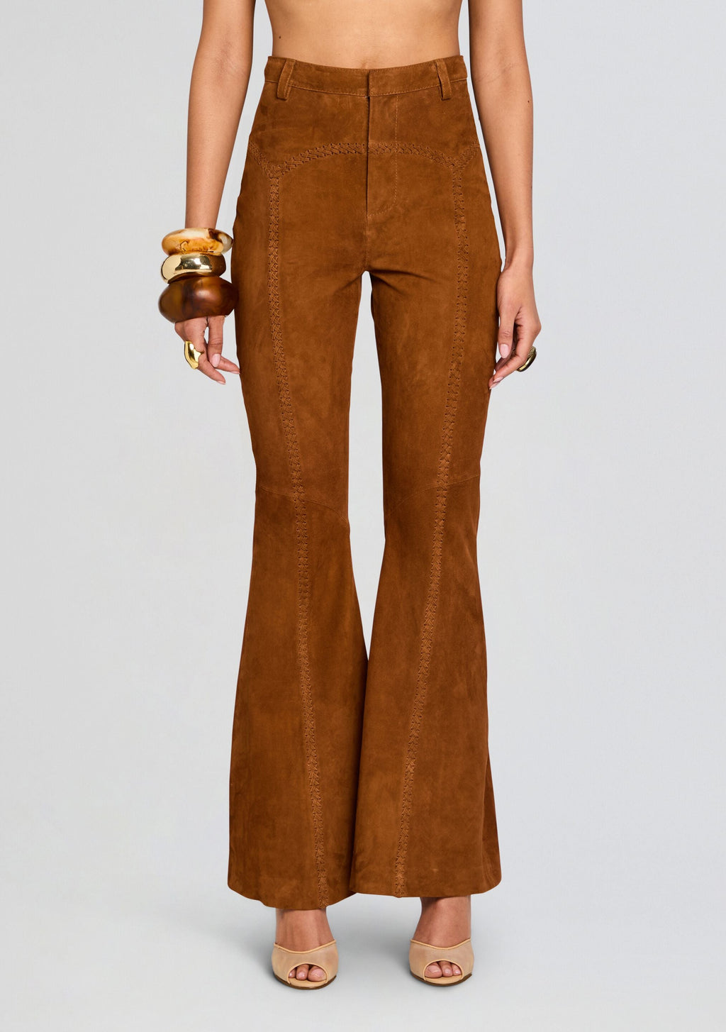 Manuela Suede Pant by retrofête in Cognac, product image 1