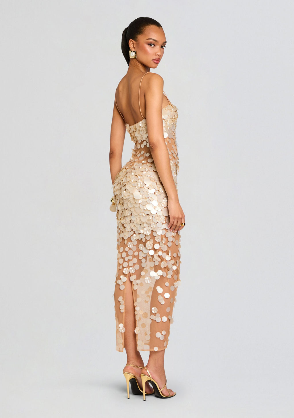 Mischa Sequin Dress by retrofête in Nude/Champagne, product image 5