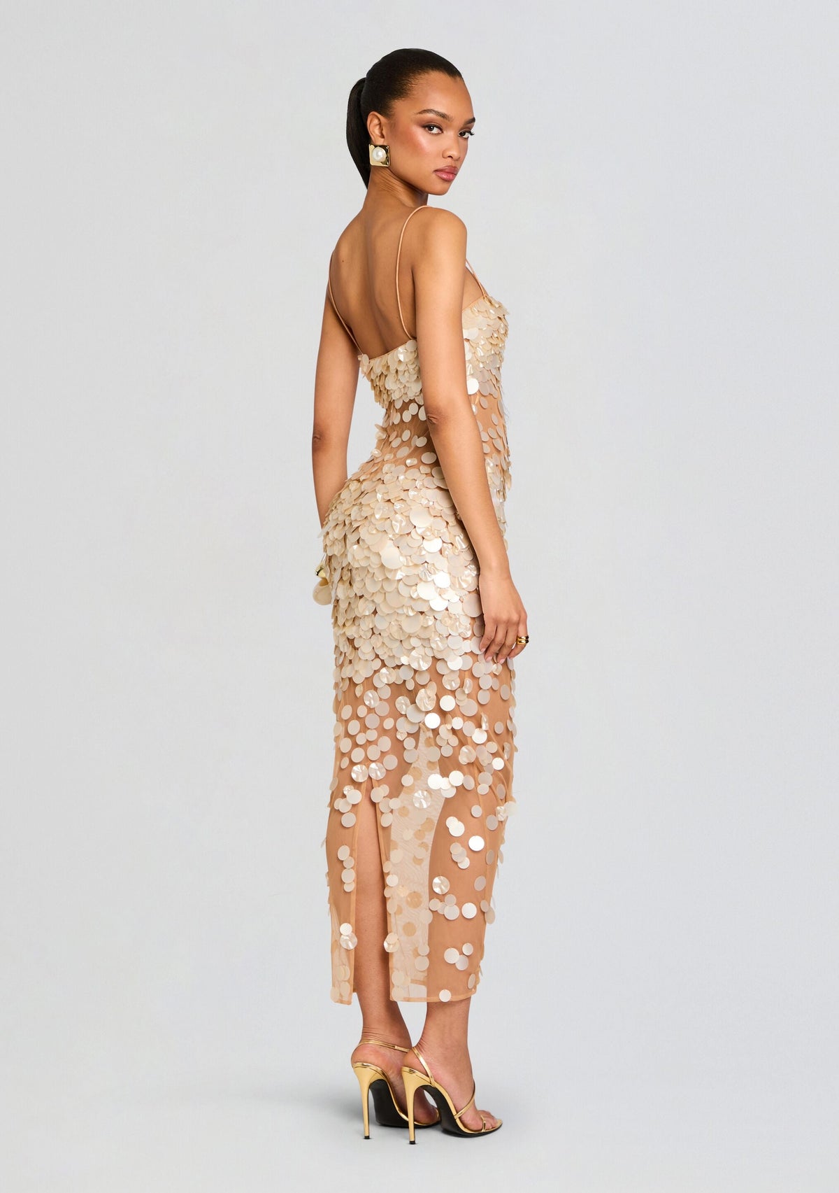 Mischa Sequin Dress by retrofête in Nude/Champagne, product image 5