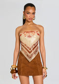 Noelle Silk Top by retrofête in Terracotta Bandana, product image 1