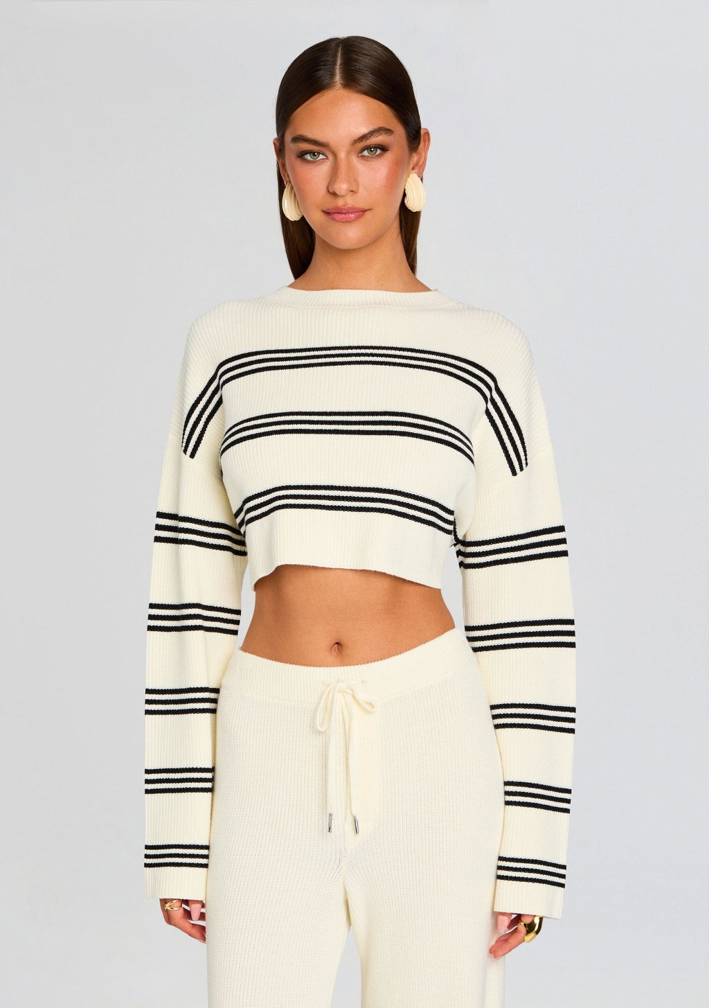 Sharlie Sweater by SEROYA in Eggshell/ Black, product image 1