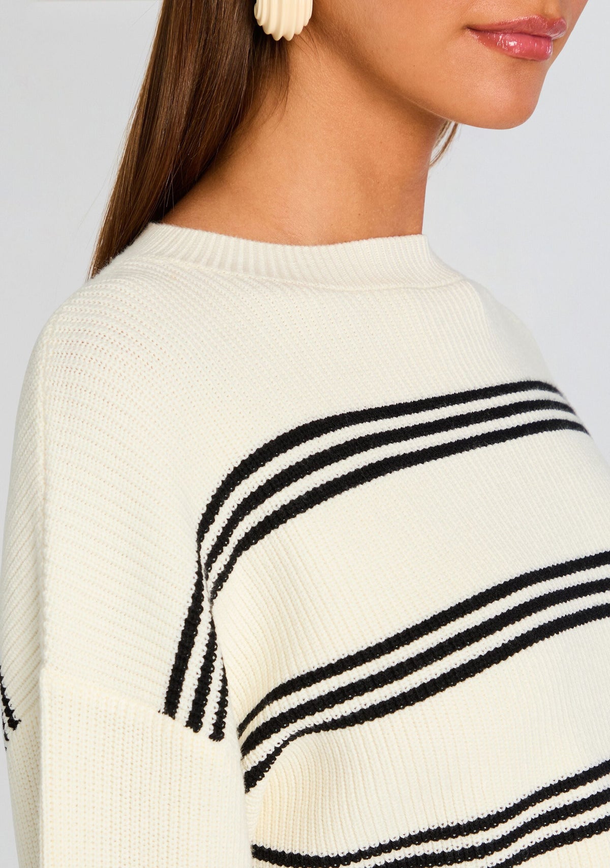 Sharlie Sweater by SEROYA in Eggshell/ Black, product image 2