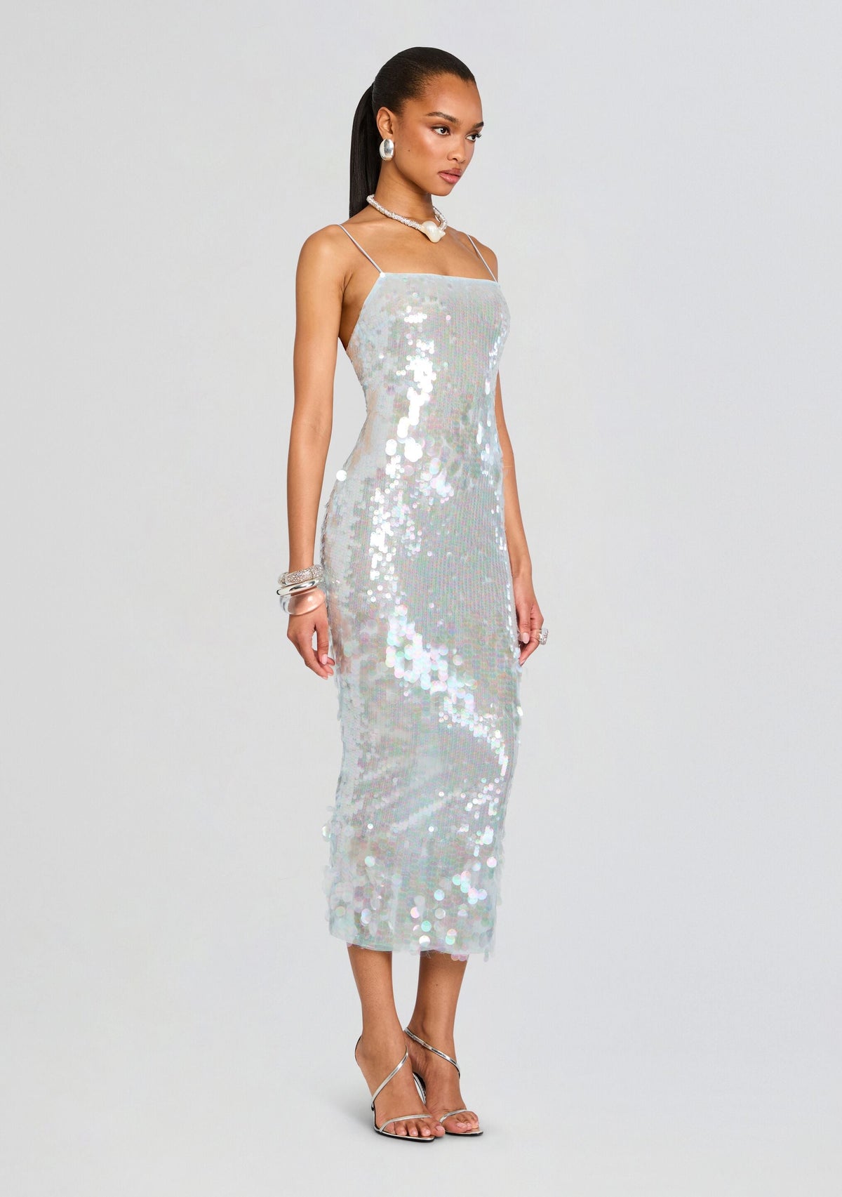 Alana Sequin Dress by retrofête in Ice Blue, product image 4