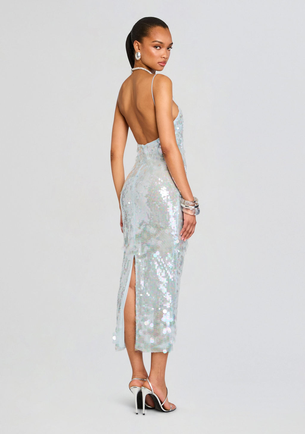 Alana Sequin Dress by retrofête in Ice Blue, product image 5