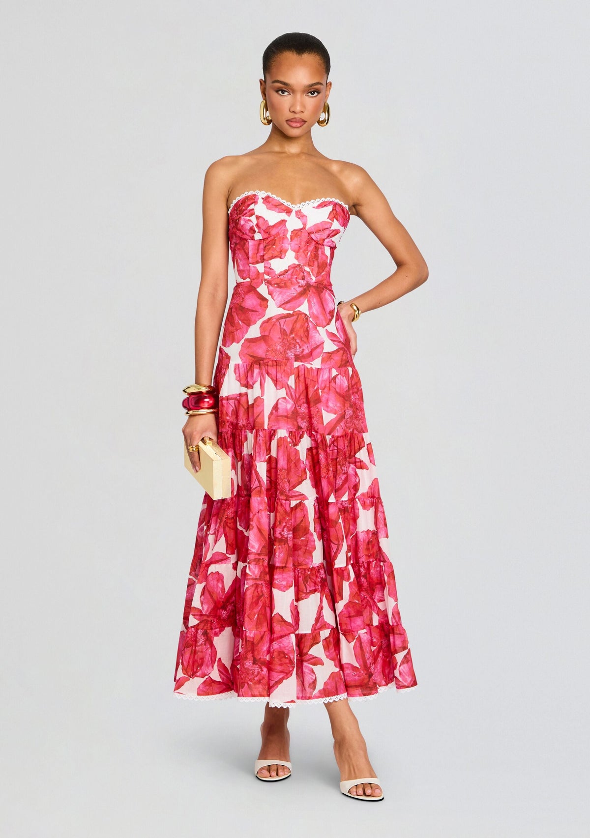 Ambar Long Dress by Charo Ruiz in White Blossom, product image 1