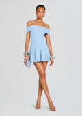 Erica Metallic Knit Dress by retrofête in Metallic Powder Blue, product image 1