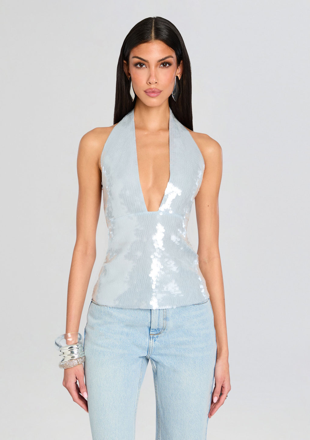 Joy Sequin Top by retrofête in Dove, product image 1