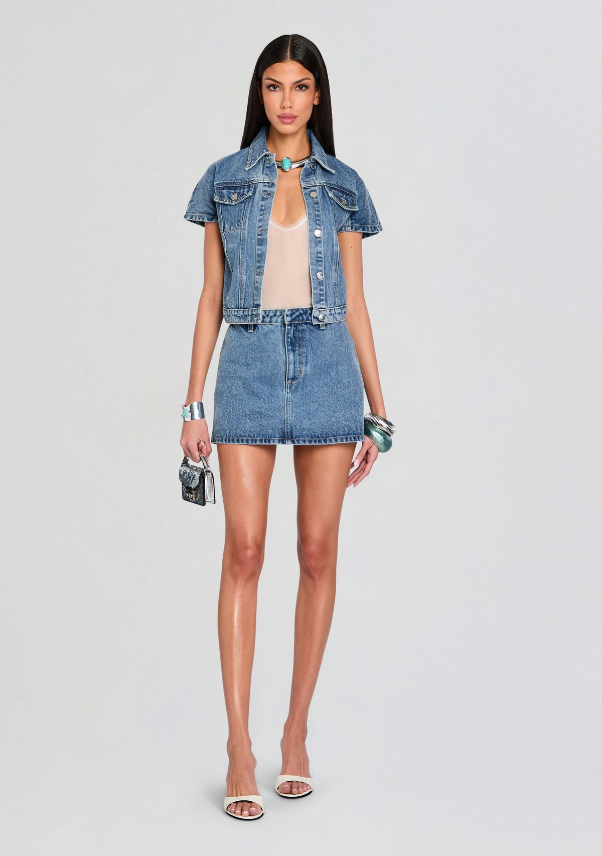 Magda Cap Sleeve Jacket by SEROYA in Lakeside, product image 5