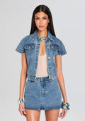 Magda Cap Sleeve Jacket by SEROYA in Lakeside, product image 1