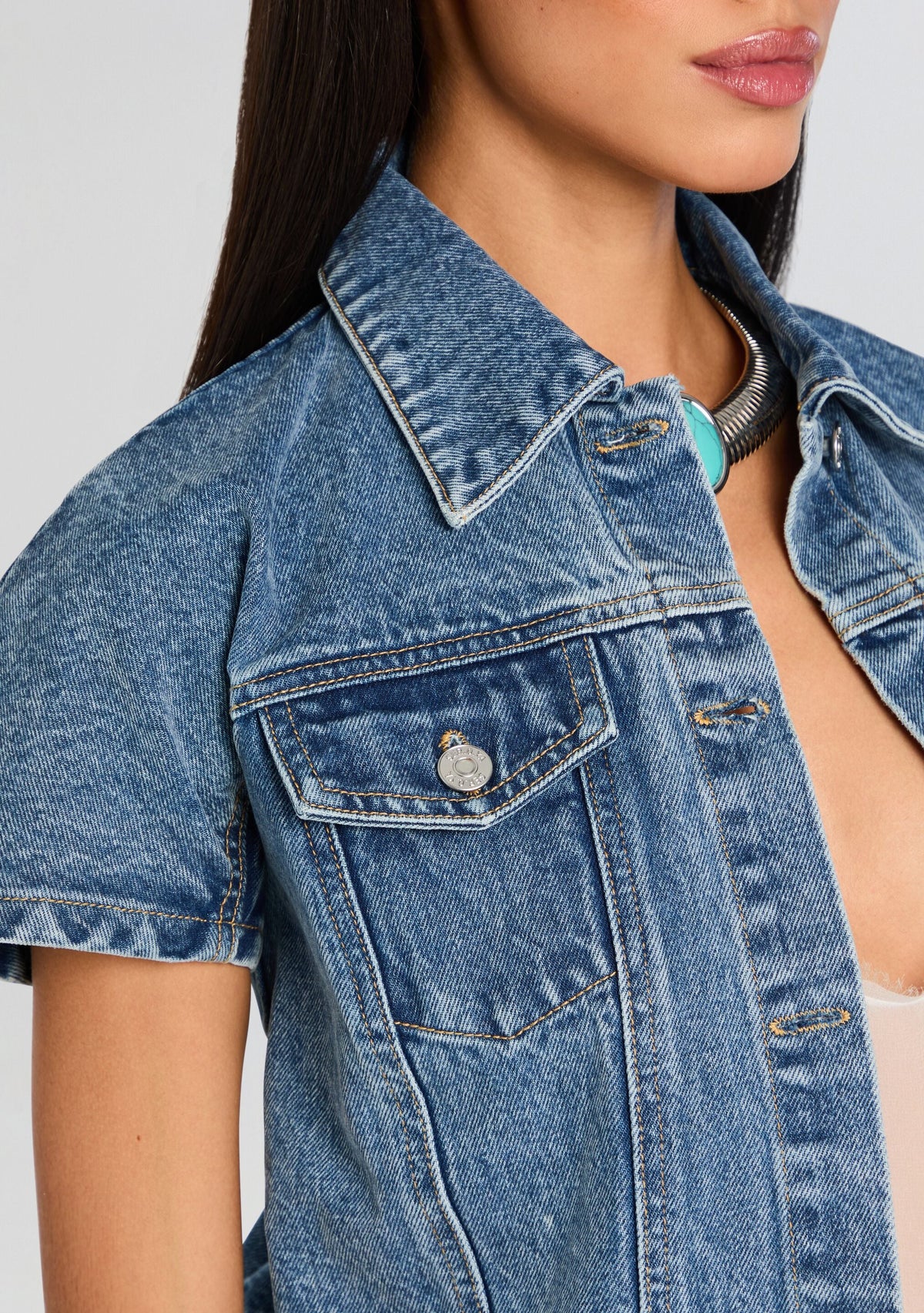 Magda Cap Sleeve Jacket by SEROYA in Lakeside, product image 2