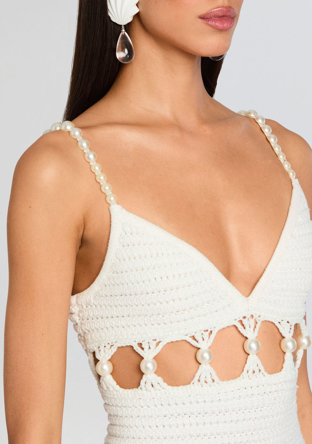 Marlo Crochet Dress by retrofête in Optic White, product image 2