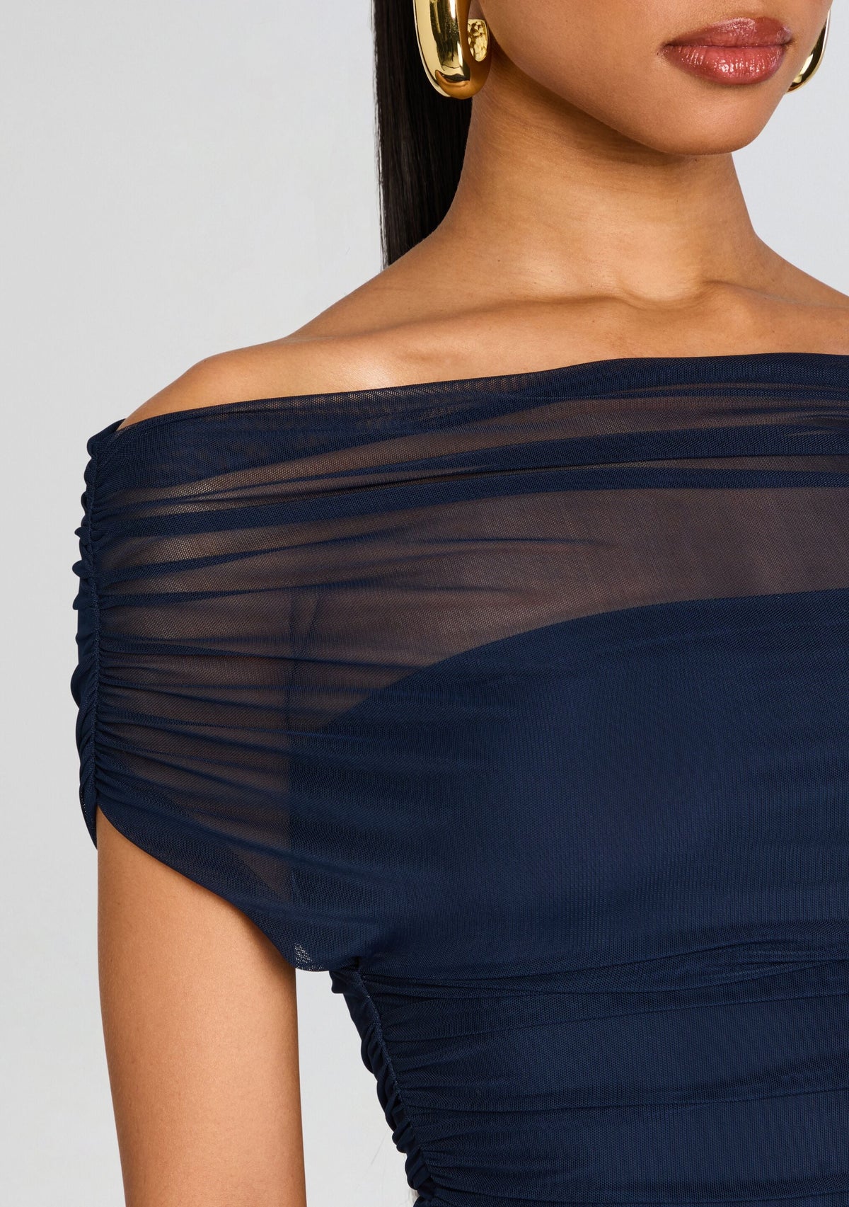 Noel Mesh Midi Dress by SEROYA in Sapphire, product image 2