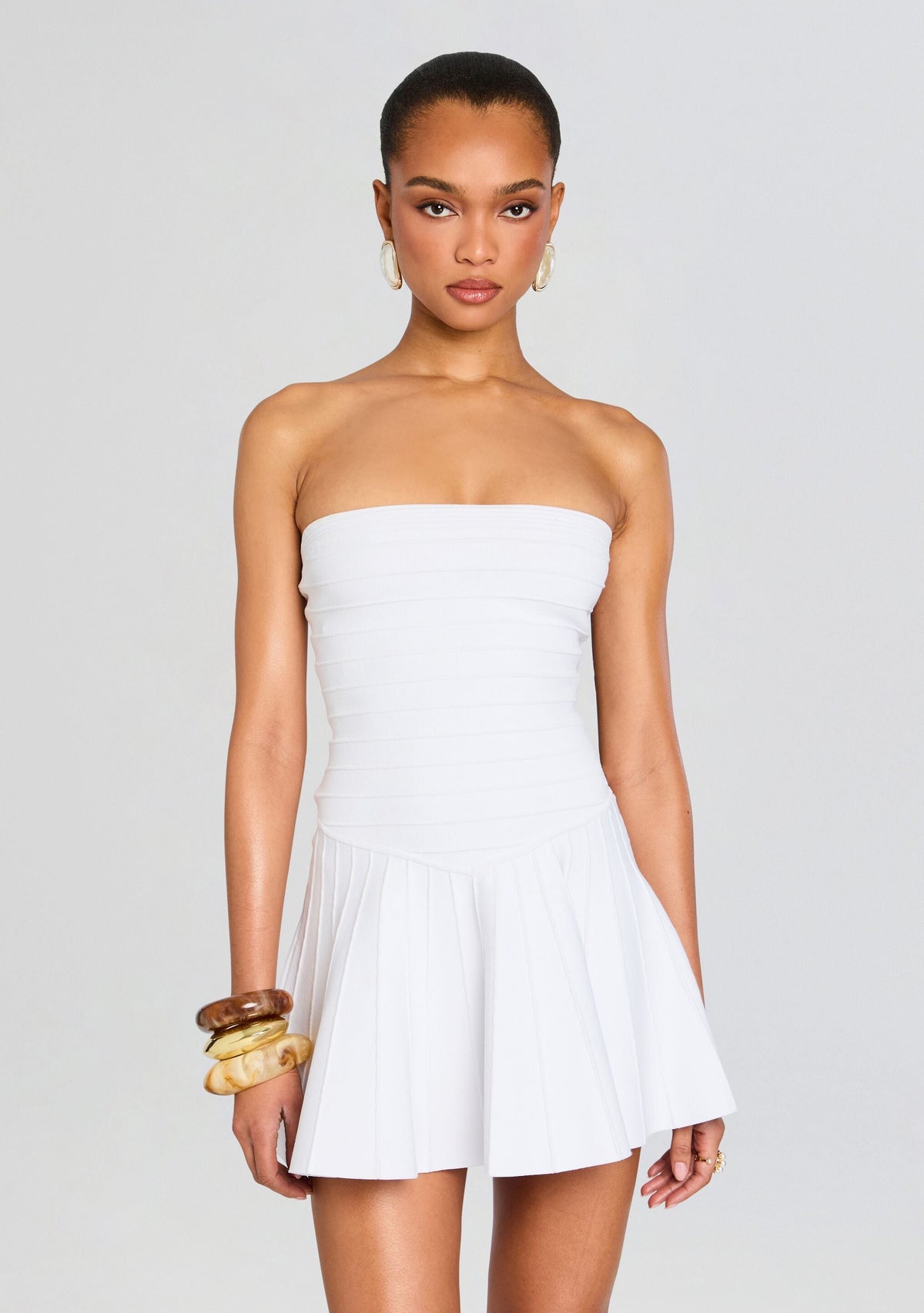 Persephonie Bandage Knit Dress by retrofête in White, product image 5