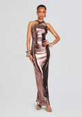 Shera Dress by retrofête in Metallic Rose Gold, product image 1