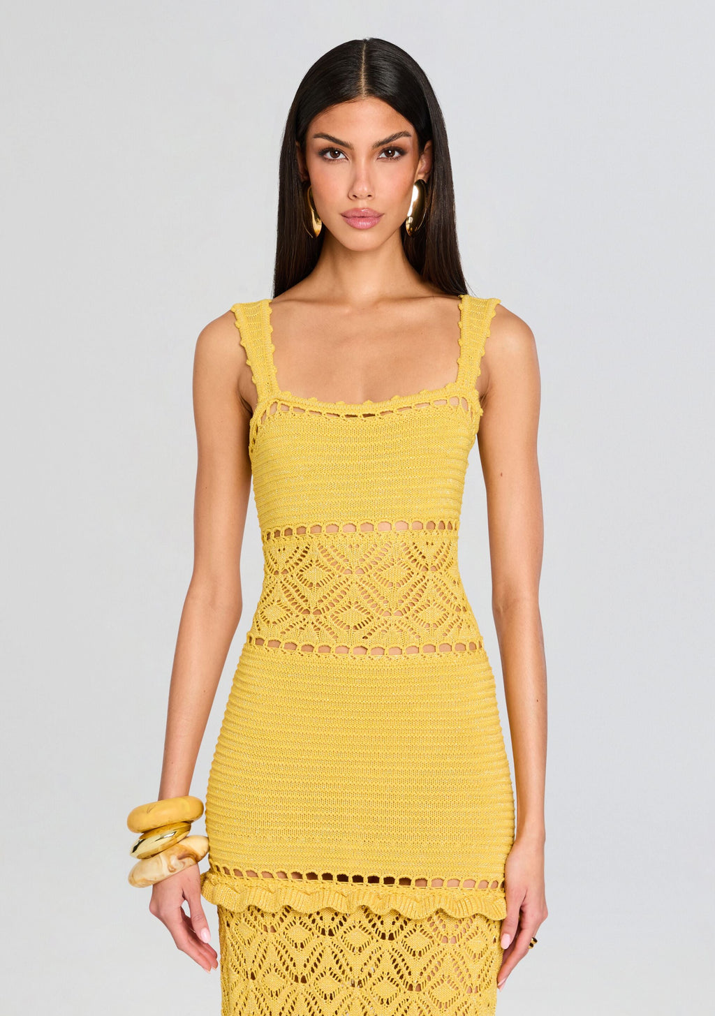 Winona Crochet Dress by retrofête in Sol/Gold, product image 6