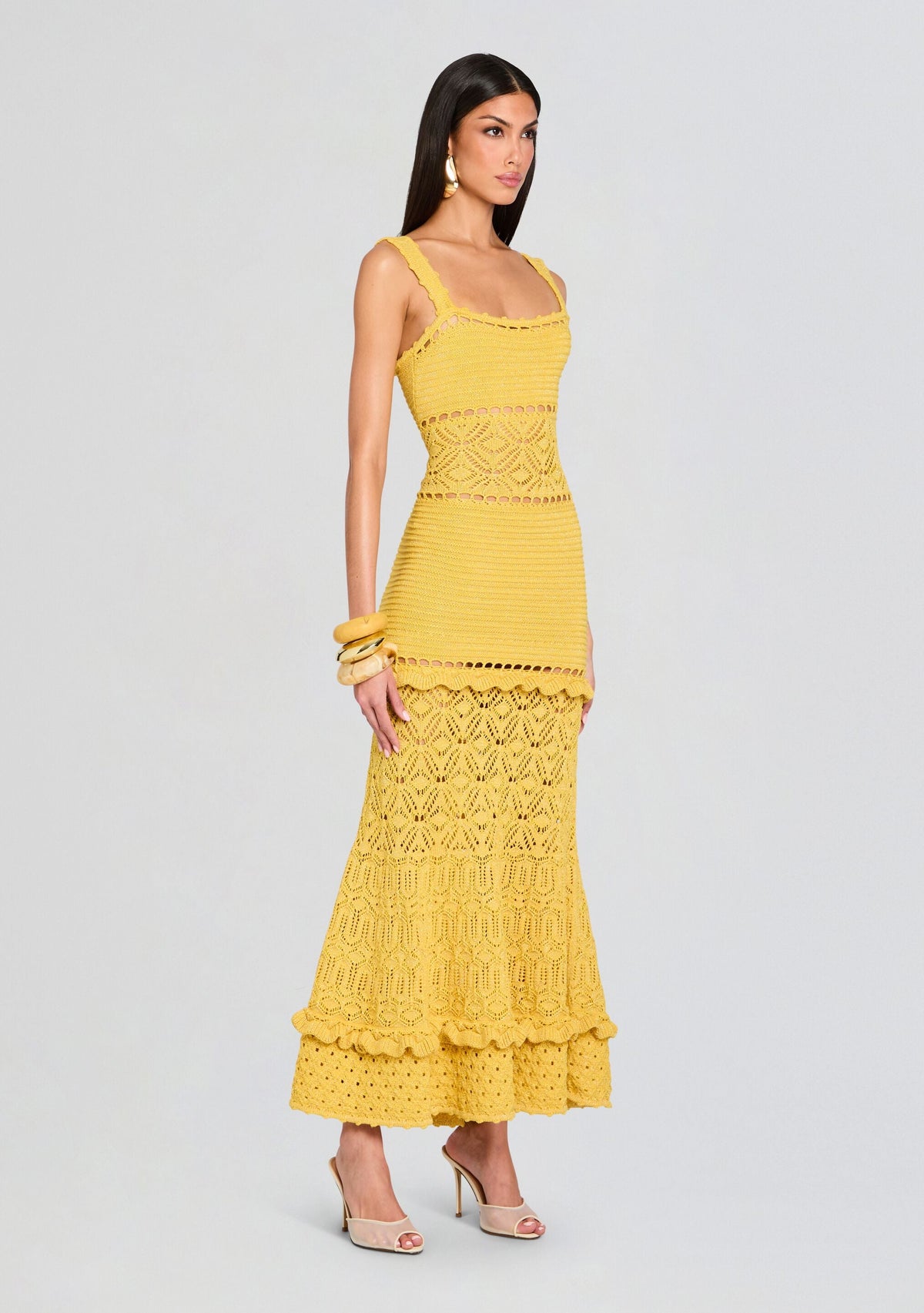 Winona Crochet Dress by retrofête in Sol/Gold, product image 4