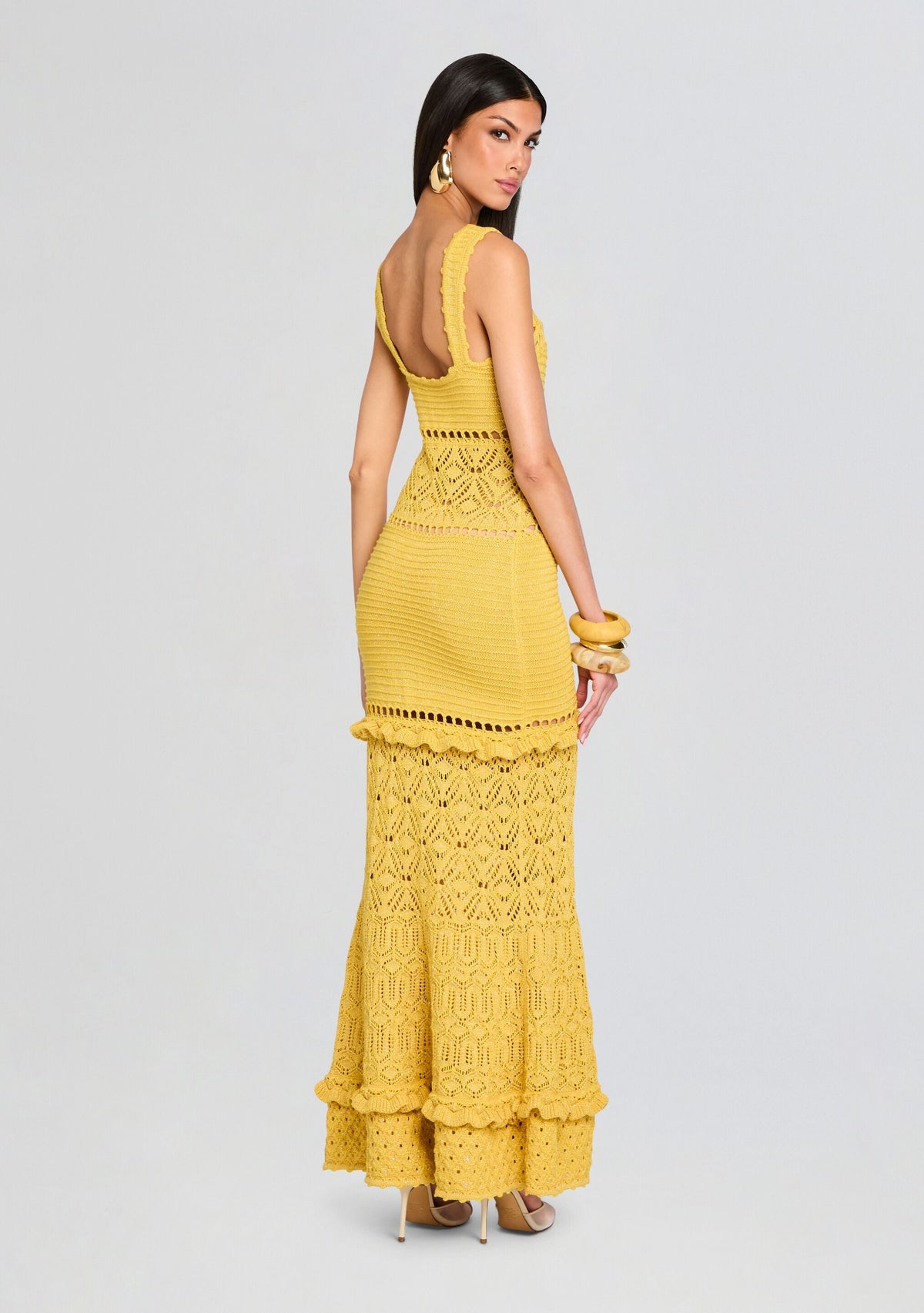 Winona Crochet Dress by retrofête in Sol/Gold, product image 5