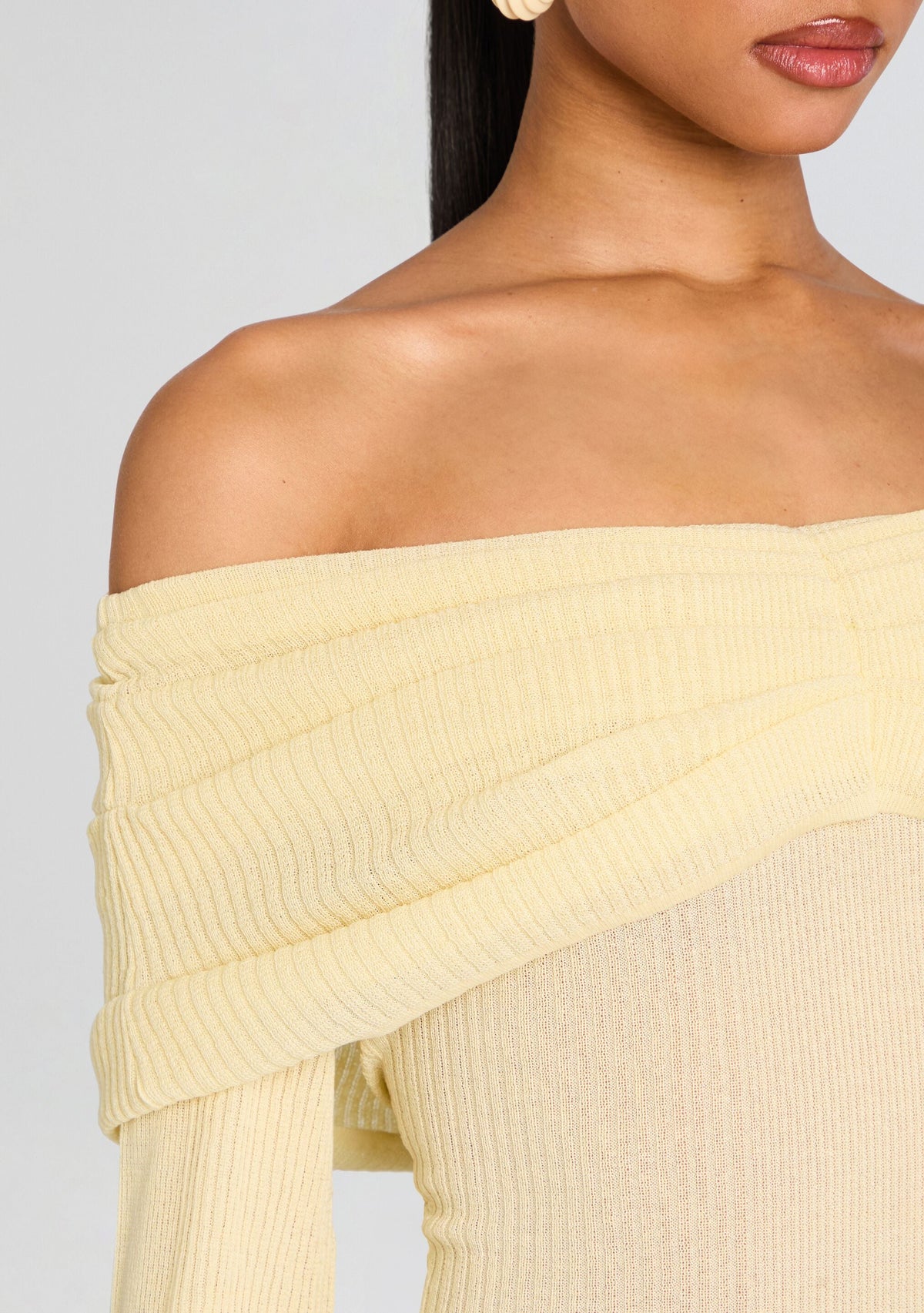 Xen Knit Mini Dress by SEROYA in Pastel Yellow, product image 2