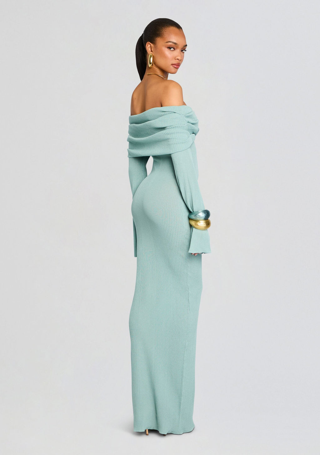 Xenia Knit Maxi Dress by SEROYA in Frosted Sea, product image 4