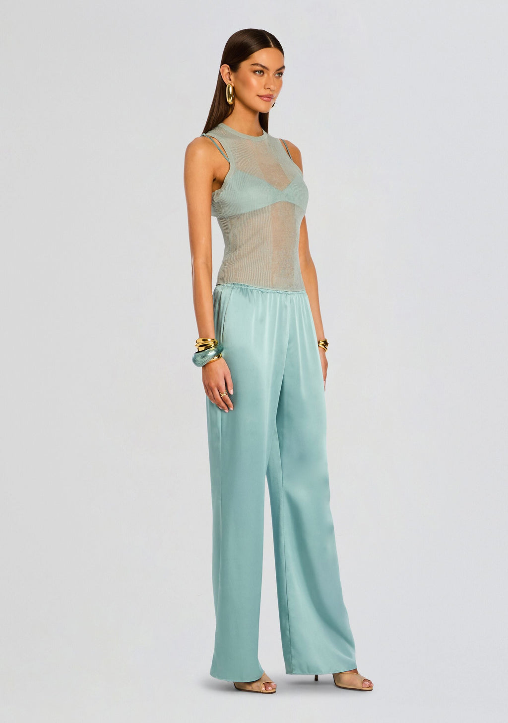 Viva Satin Pant by SEROYA in Frosted Sea, product image 3