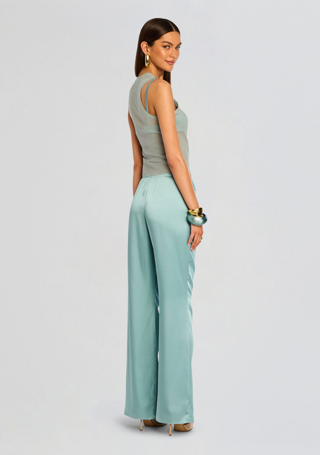 Viva Satin Pant by SEROYA in Frosted Sea, product image 4