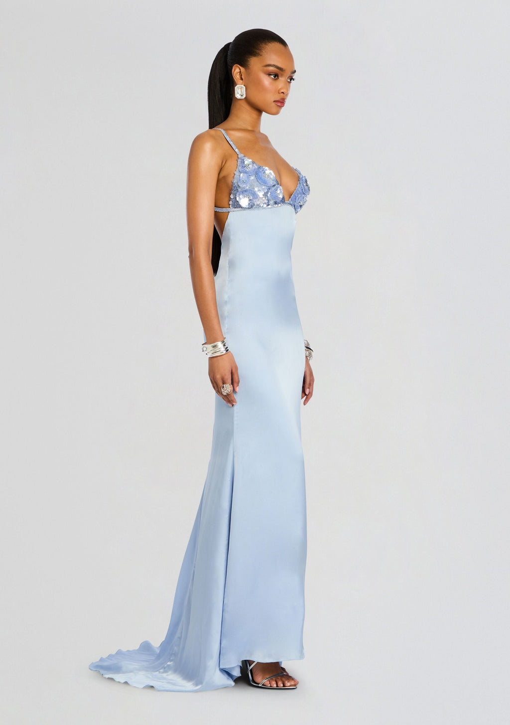 Oline Embroidered Dress by retrofête in Ice Blue, product image 4