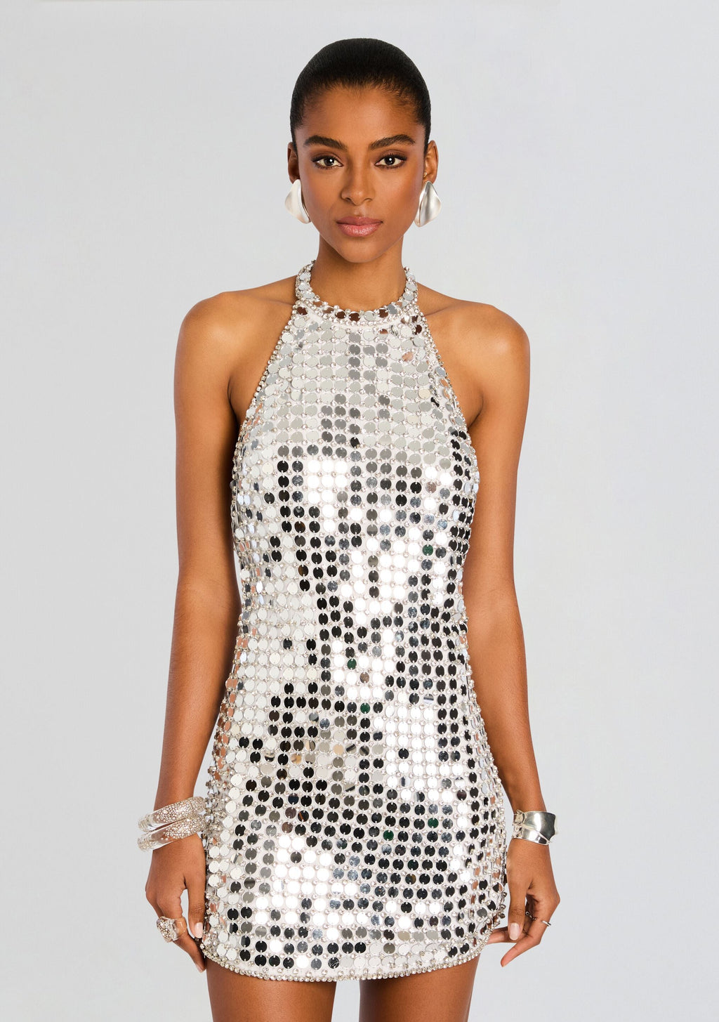 Freddie Embellished Dress by retrofête in Silver, product image 5