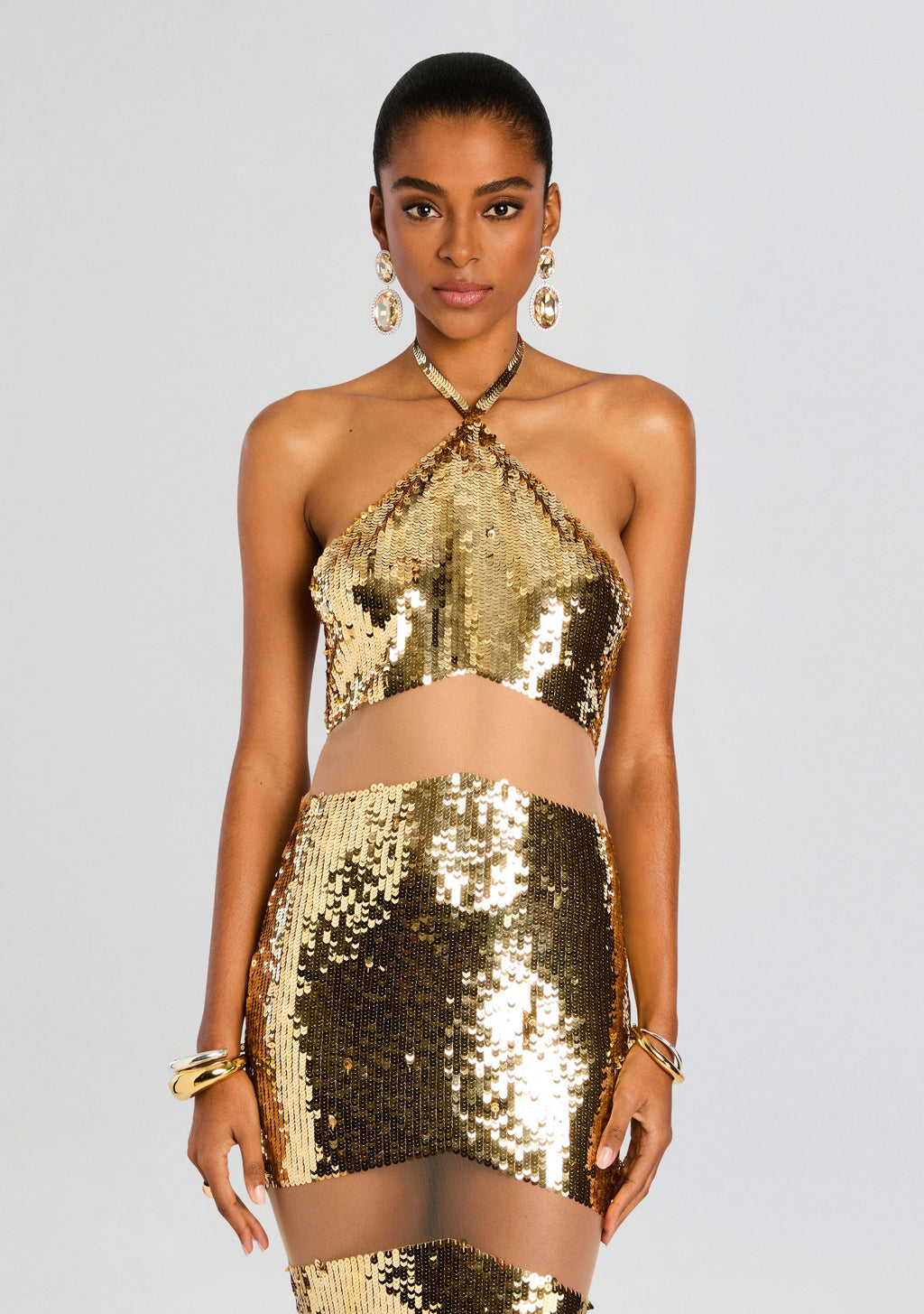 Kaeli Sequin Dress by retrofête in Gold/Nude, product image 6