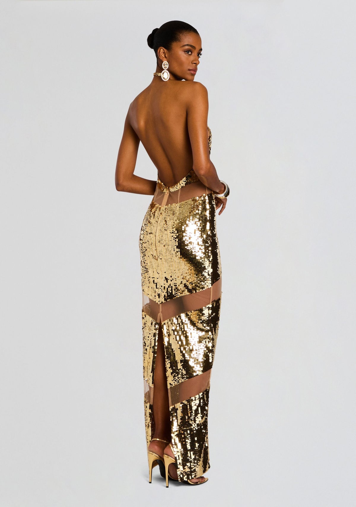 Kaeli Sequin Dress by retrofête in Gold/Nude, product image 5