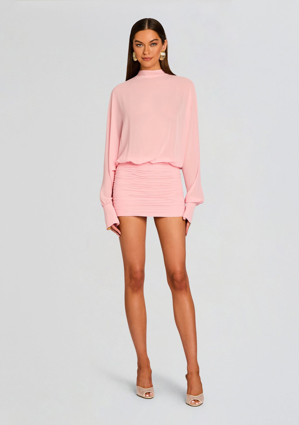 Minette Mini Dress by SEROYA in Coral Blush, product image 5