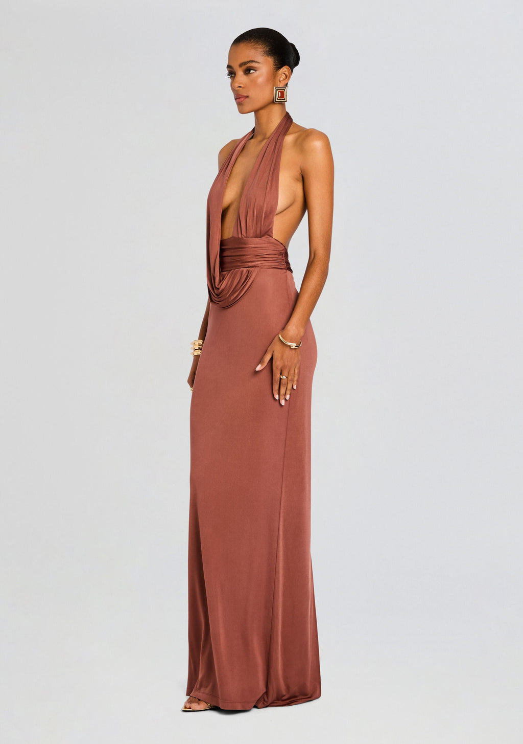 Payton Dress by retrofête in Chestnut, product image 3
