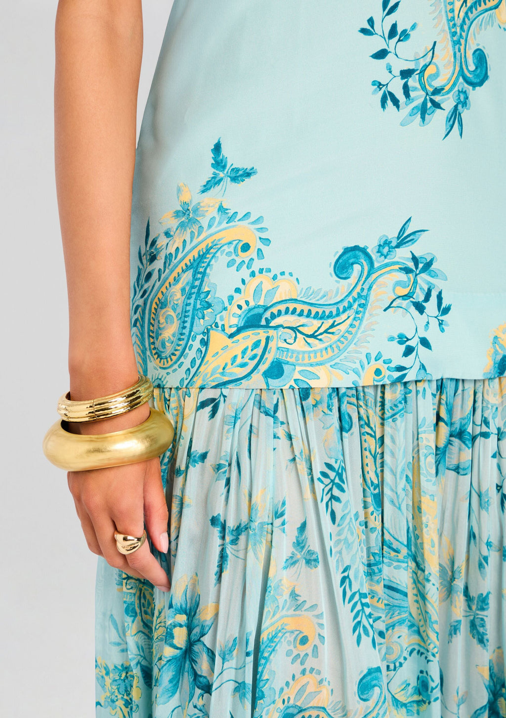 Wani Maxi Dress by Hemant & Nandita in Blue Yellow Mix, product image 2