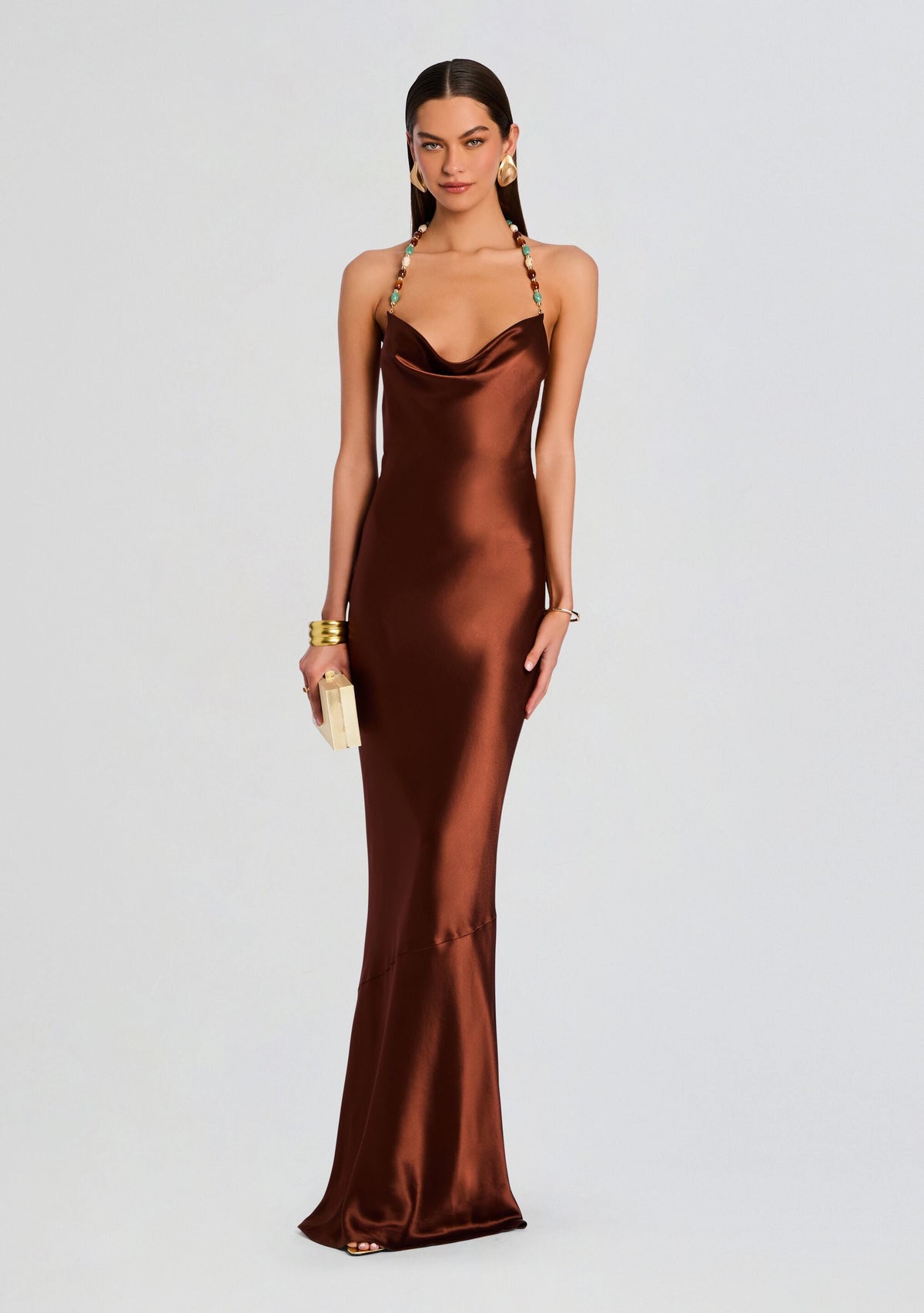 Finley Dress by retrofête in Chestnut, product image 3