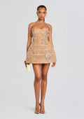 Katarina Dress by retrofête in Nude/Gold, product image 1