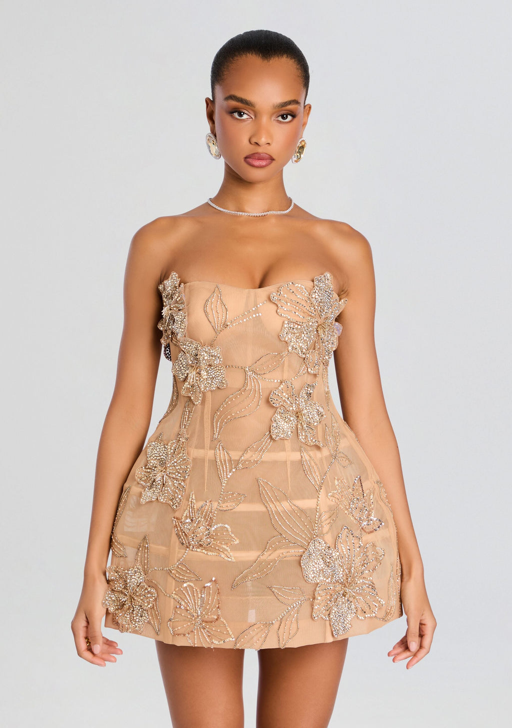 Katarina Dress by retrofête in Nude/Gold, product image 5