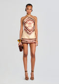 Adelaide Silk Dress by retrofête in Terracotta Bandana, product image 1