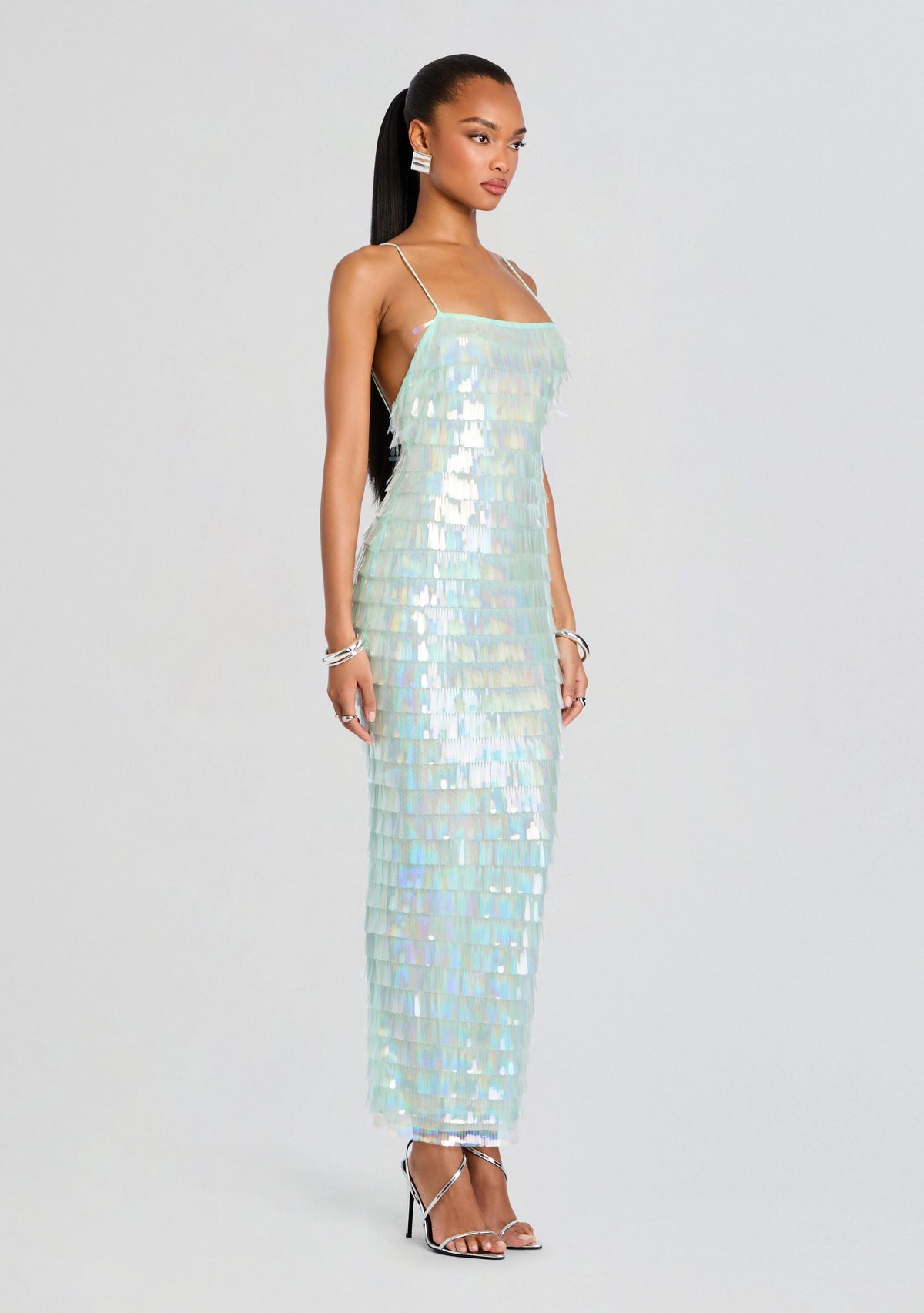 Alana Sequin Dress by retrofête in Eucalyptus, product image 4