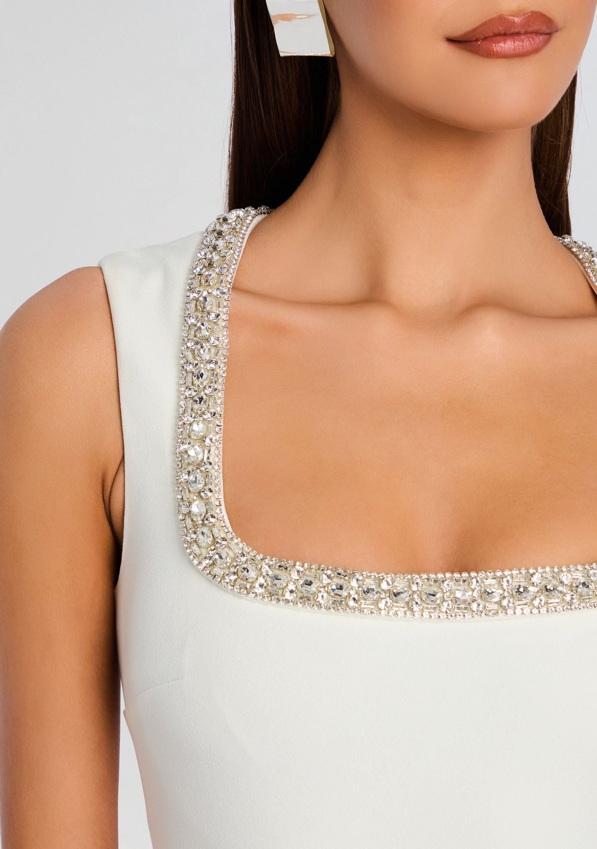 Bexley Embellished Dress by retrofête in White/Silver, product image 2