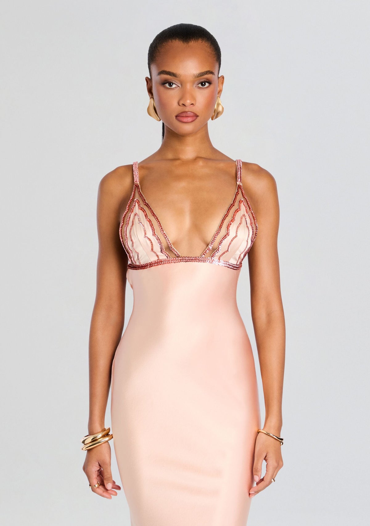 Mille Embellished Dress by retrofête in Peche, product image 5