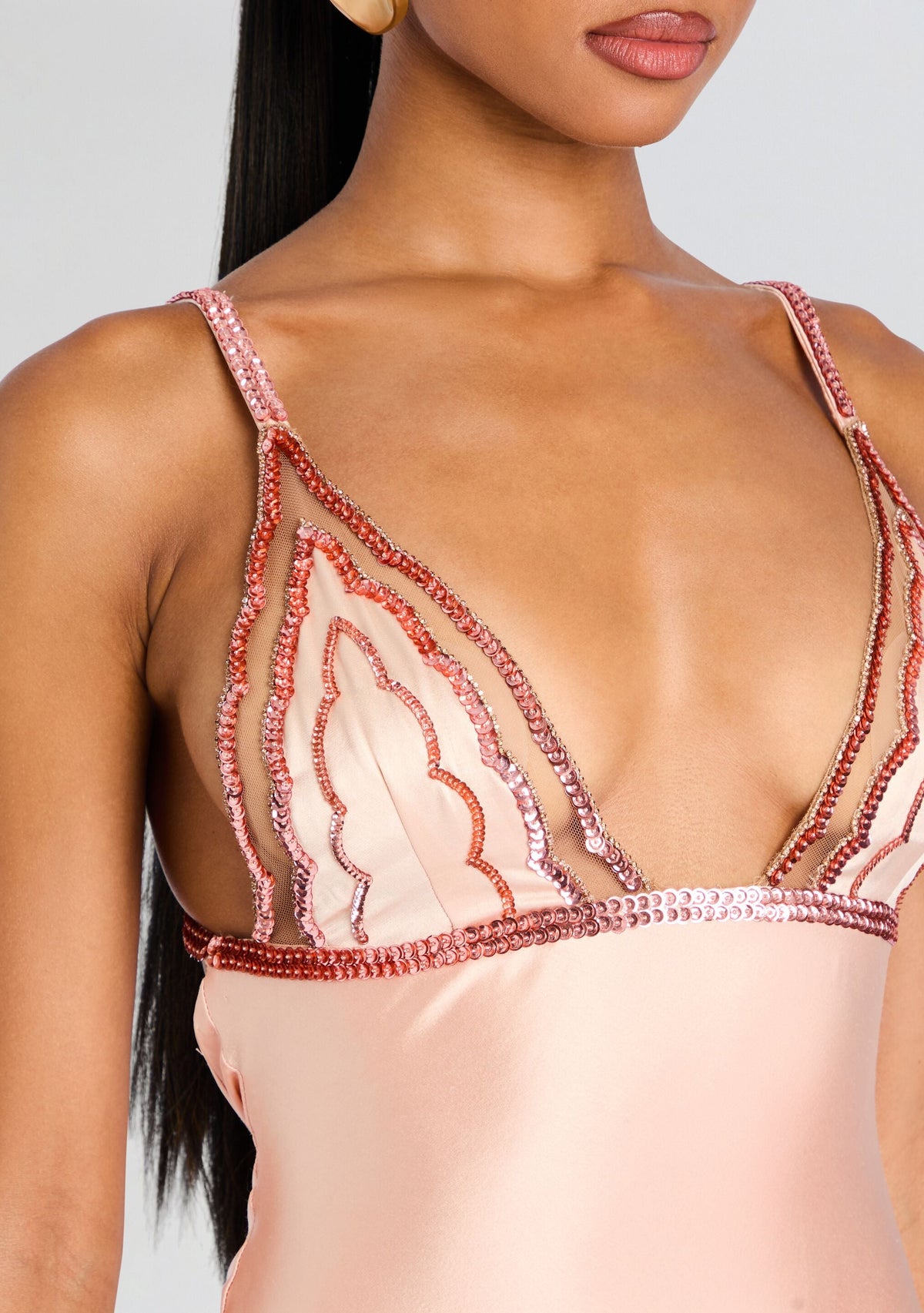 Mille Embellished Dress by retrofête in Peche, product image 2