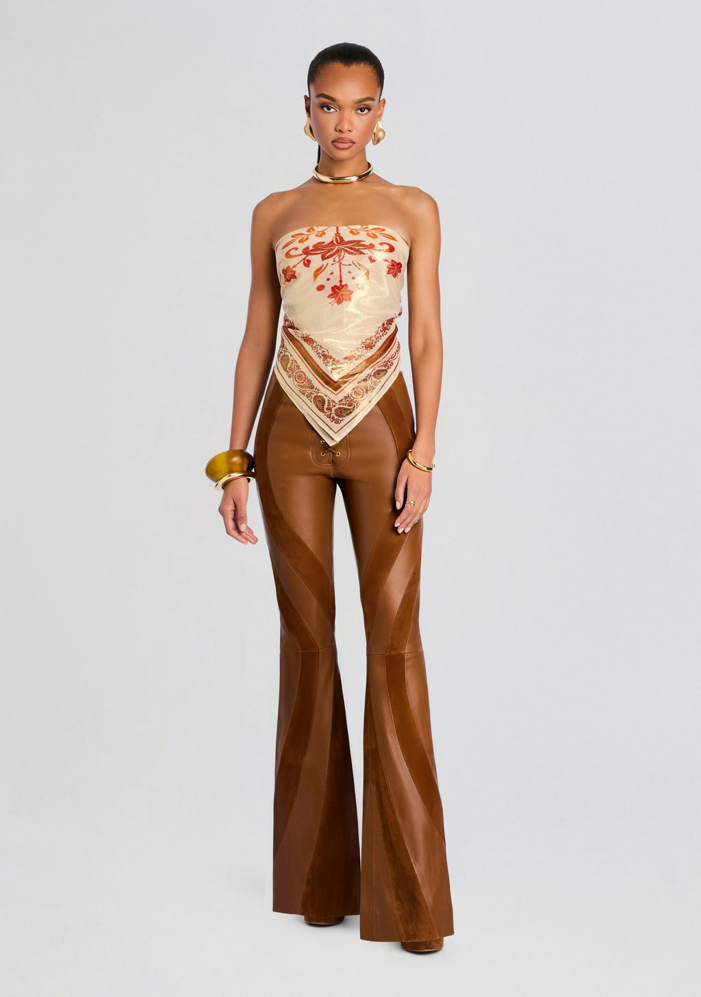 Vincenta Suede Pant by retrofête in Cognac, product image 5